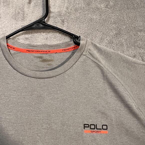 Polo Sport Ralph Lauren Shirt Mens 2XL Gray Performance ThermoVent Athletic Tee - Picture 4 of 8